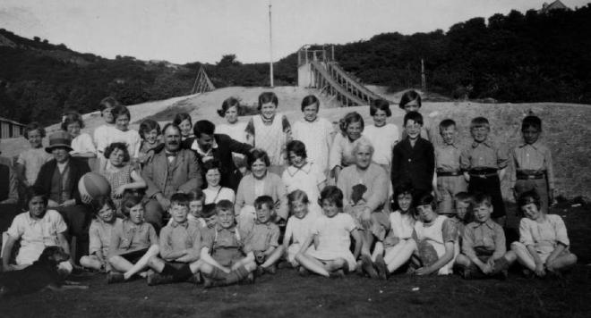 Children from Besford House at a holiday camp under Meilden Mountain in North Wales, 1920s or early 1930s