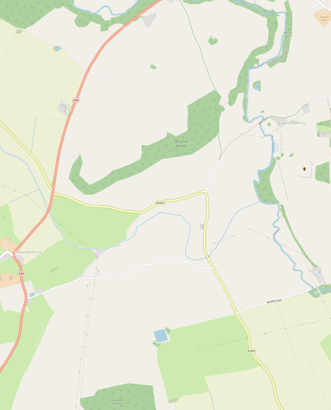 Map of Besford, Shropshire