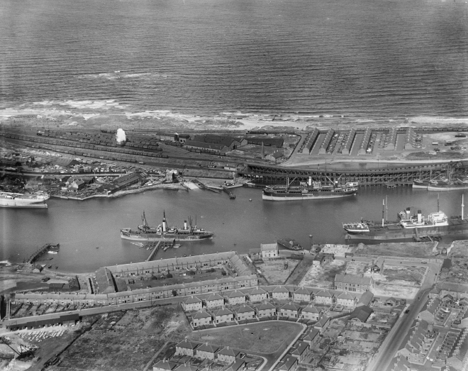 Cowpen Square, the River Blyth, the North Side Staiths and environs, Blyth, 1935. Image © Historic England