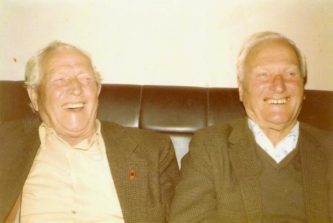 Tommy and David Besford on David's last visit to Tommy