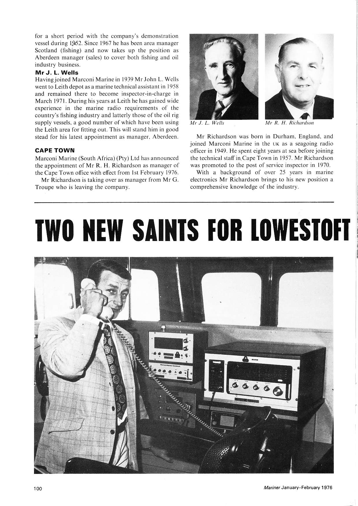 Mariner 1976 Two New Saints for Lowestoft page 100