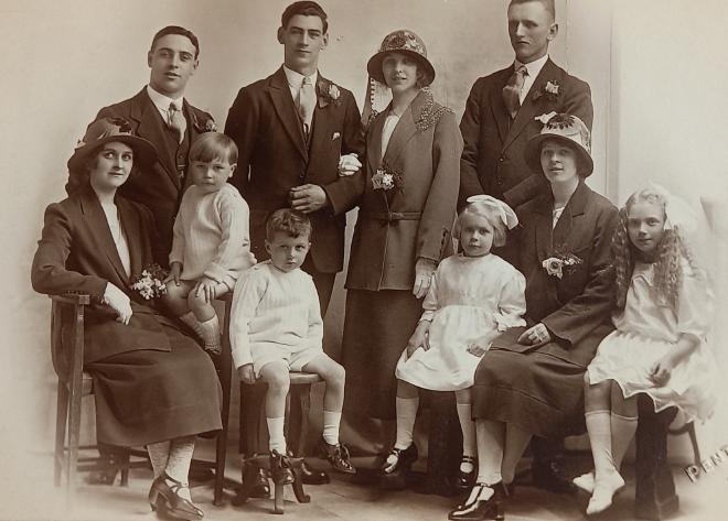 Photograph from the wedding of Albert Partland and Janet Besford