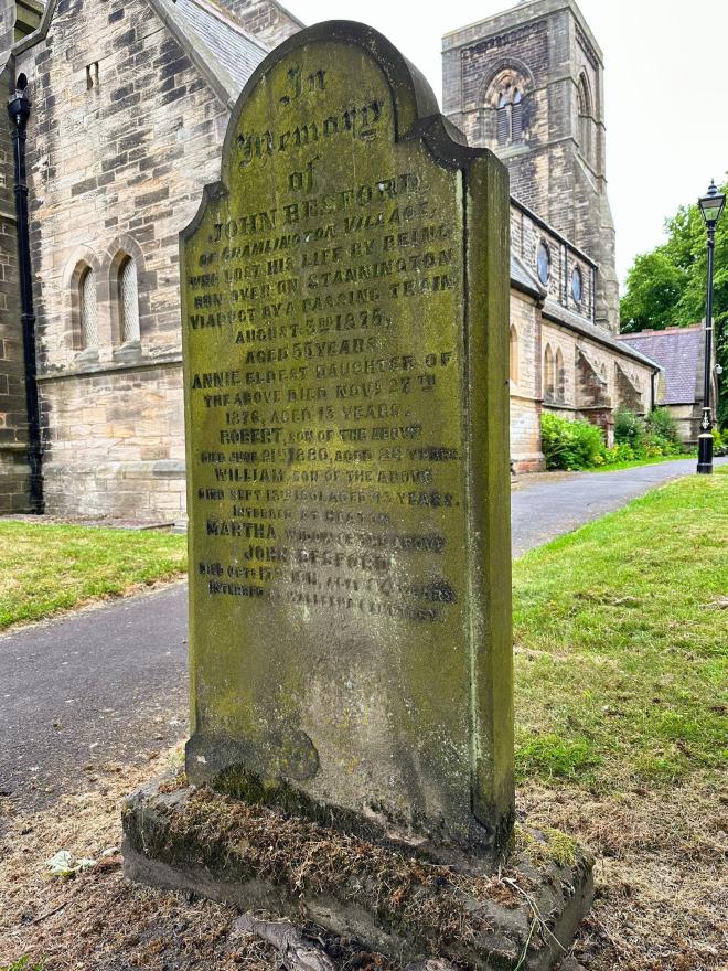 Grave of John Besford (1820–1875) at St Nicholas Church, Cramlington.