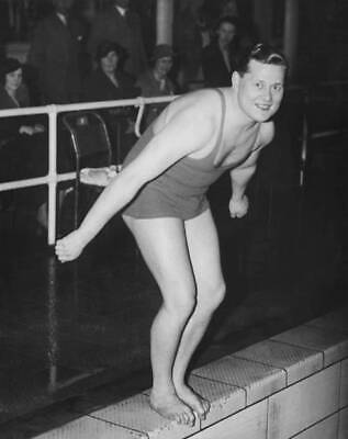 John Besford prepares for a 100-yard swim in Brighton
