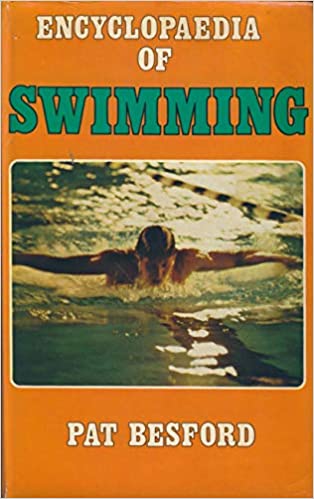 Dust jacket of the Encyclopaedia of Swimming, showing a butterfly swimmer