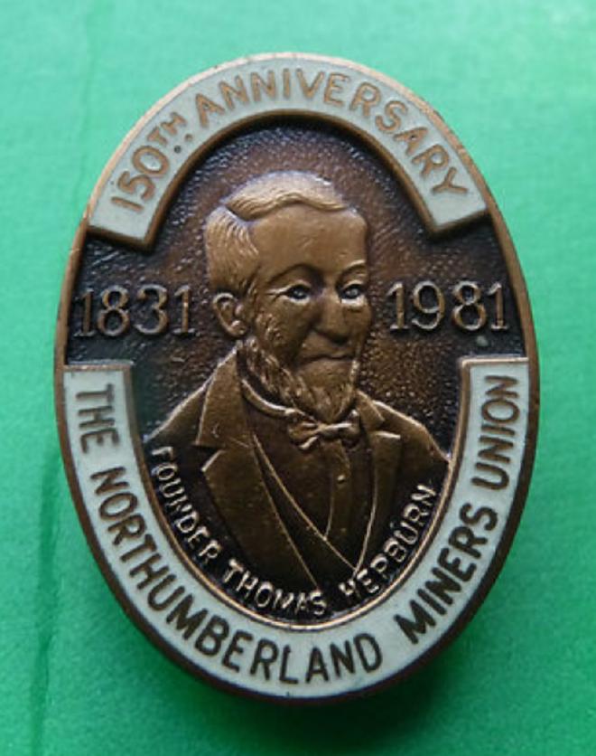 Badge of the Northumberland Miners Union as worn by Tommy in the photograph above