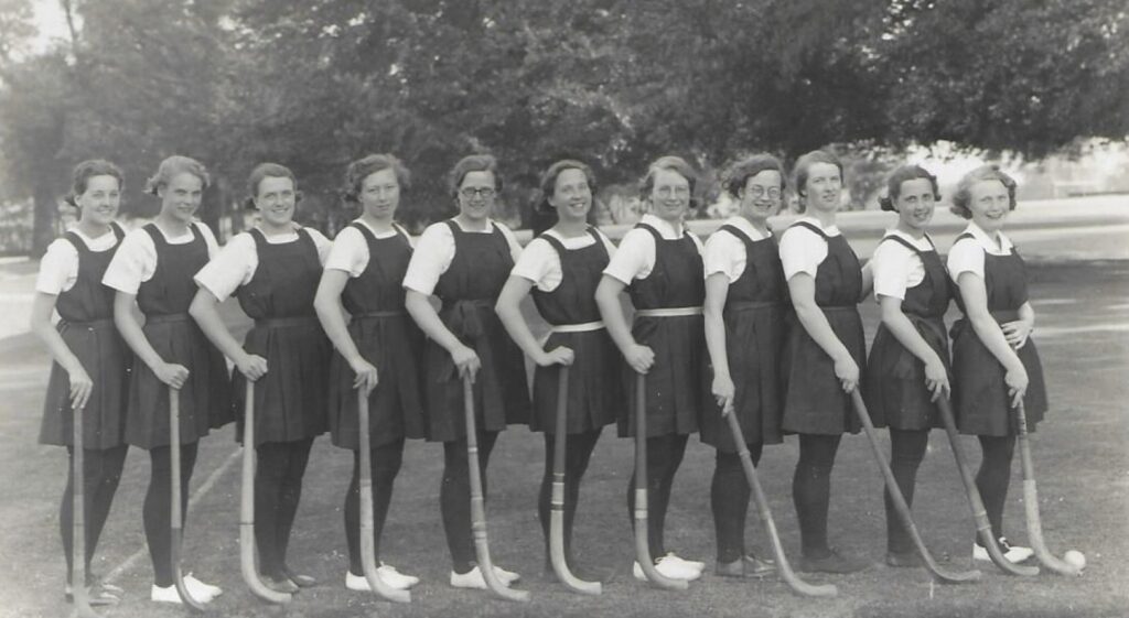 Leighton Hall Hockey Team, Dora on far right