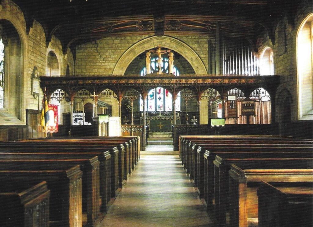 Interior of the Parish Church of St. John of Beverley, St. John Lee, Northumberland.